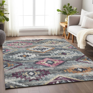 Piper Looms Mayfield Southwest AMF836 Gray Machine Washable Area Rug Lifestyle Image Feature