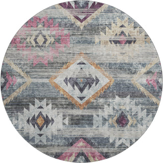 Piper Looms Mayfield Southwest AMF836 Gray Machine Washable Area Rug Round Main Image