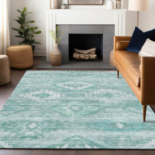 Piper Looms Mayfield Southwest AMF837 Aqua Machine Washable Area Rug Lifestyle Image Feature