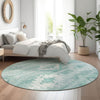 Piper Looms Mayfield Southwest AMF837 Aqua Machine Washable Area Rug Round Lifestyle Image Feature