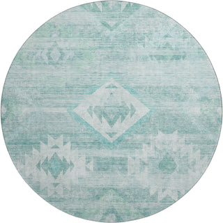 Piper Looms Mayfield Southwest AMF837 Aqua Machine Washable Area Rug Round Main Image