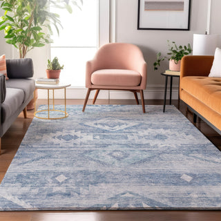 Piper Looms Mayfield Southwest AMF837 Blue Machine Washable Area Rug Lifestyle Image Feature