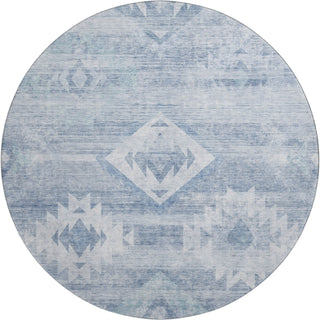 Piper Looms Mayfield Southwest AMF837 Blue Machine Washable Area Rug Round Main Image