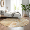 Piper Looms Mayfield Southwest AMF837 Copper Machine Washable Area Rug Round Lifestyle Image Feature