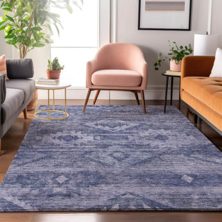 Piper Looms Mayfield Southwest AMF837 Navy Machine Washable Area Rug Lifestyle Image Feature