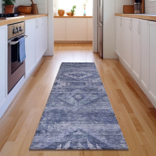 Piper Looms Mayfield Southwest AMF837 Navy Machine Washable Area Rug Runner Lifestyle Image Feature