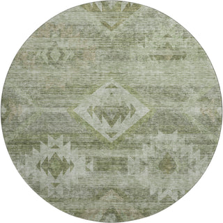 Piper Looms Mayfield Southwest AMF837 Olive Machine Washable Area Rug Round Main Image
