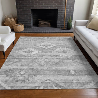 Piper Looms Mayfield Southwest AMF837 Silver Machine Washable Area Rug Lifestyle Image Feature