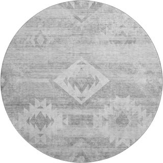 Piper Looms Mayfield Southwest AMF837 Silver Machine Washable Area Rug Round Main Image