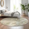 Piper Looms Mayfield Southwest AMF837 Taupe Machine Washable Area Rug Round Lifestyle Image Feature