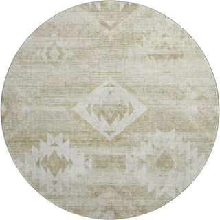 Piper Looms Mayfield Southwest AMF837 Taupe Machine Washable Area Rug Round Main Image