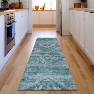 Piper Looms Mayfield Southwest AMF837 Teal Machine Washable Area Rug Runner Lifestyle Image Feature