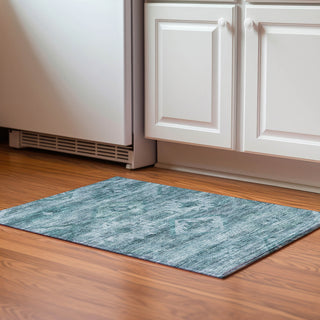 Piper Looms Mayfield Southwest AMF837 Teal Machine Washable Area Rug Scatter Lifestyle Image Feature