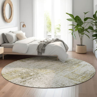Piper Looms Mayfield Modern AMF838 Pearl Machine Washable Area Rug Round Lifestyle Image Feature