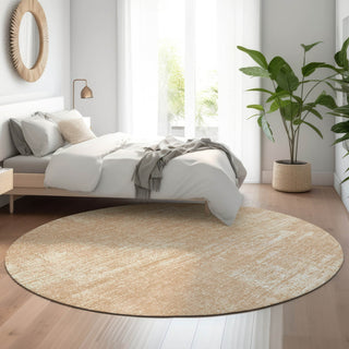Piper Looms Mayfield Modern AMF839 Coral Machine Washable Area Rug Round Lifestyle Image Feature