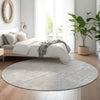 Piper Looms Mayfield Modern AMF839 Silver Machine Washable Area Rug Round Lifestyle Image Feature