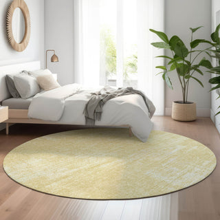 Piper Looms Mayfield Modern AMF839 Wheat Machine Washable Area Rug Round Lifestyle Image Feature