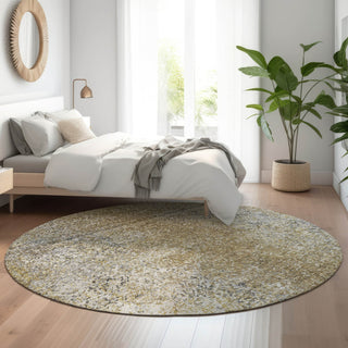 Piper Looms Mayfield Vintage AMF840 Brown Machine Washable Area Rug Round Lifestyle Image Feature