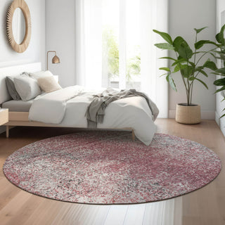 Piper Looms Mayfield Vintage AMF840 Merlot Machine Washable Area Rug Round Lifestyle Image Feature