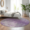 Piper Looms Mayfield Vintage AMF840 Plum Machine Washable Area Rug Round Lifestyle Image Feature