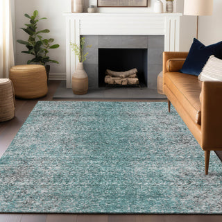 Piper Looms Mayfield Vintage AMF840 Teal Machine Washable Area Rug Lifestyle Image Feature
