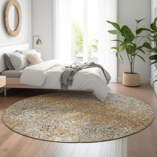 Piper Looms Mayfield Vintage AMF840 Terracotta Machine Washable Area Rug Round Lifestyle Image Feature