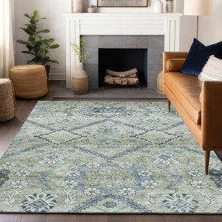 Piper Looms Mayfield Floral AMF841 Aloe Machine Washable Area Rug Lifestyle Image Feature