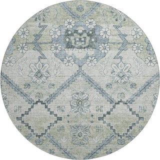 Piper Looms Mayfield Floral AMF841 Aloe Machine Washable Area Rug Round Main Image