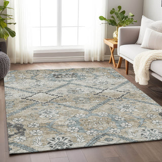 Piper Looms Mayfield Floral AMF841 Beige Machine Washable Area Rug Lifestyle Image Feature
