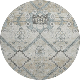 Piper Looms Mayfield Floral AMF841 Beige Machine Washable Area Rug Round Main Image
