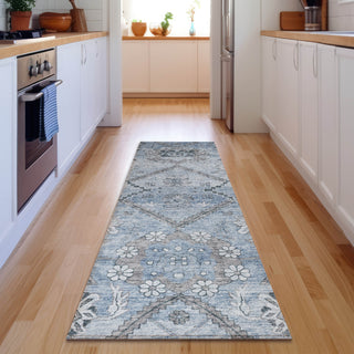 Piper Looms Mayfield Floral AMF841 Blue Machine Washable Area Rug Runner Lifestyle Image Feature