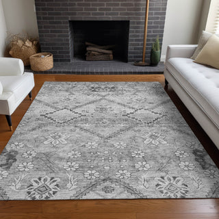 Piper Looms Mayfield Floral AMF841 Gray Machine Washable Area Rug Lifestyle Image Feature