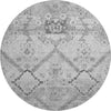 Piper Looms Mayfield Floral AMF841 Gray Machine Washable Area Rug Round Main Image