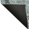 Piper Looms Mayfield Floral AMF841 Teal Machine Washable Area Rug Backing Image