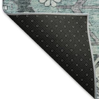 Piper Looms Mayfield Floral AMF841 Teal Machine Washable Area Rug Backing Image