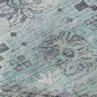 Piper Looms Mayfield Floral AMF841 Teal Machine Washable Area Rug Swatch Image