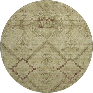 Piper Looms Mayfield Floral AMF842 Brown Machine Washable Area Rug Round Main Image