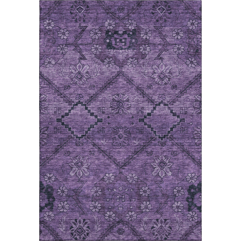 Piper Looms Mayfield Floral AMF842 Eggplant Machine Washable Area Rug main image