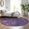 Piper Looms Mayfield Floral AMF842 Eggplant Machine Washable Area Rug Round Lifestyle Image Feature