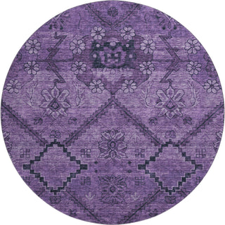 Piper Looms Mayfield Floral AMF842 Eggplant Machine Washable Area Rug Round Main Image