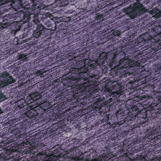 Piper Looms Mayfield Floral AMF842 Eggplant Machine Washable Area Rug Swatch Image