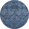 Piper Looms Mayfield Floral AMF842 Navy Machine Washable Area Rug Round Main Image