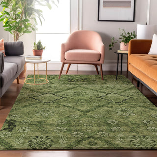 Piper Looms Mayfield Floral AMF842 Olive Machine Washable Area Rug Lifestyle Image Feature