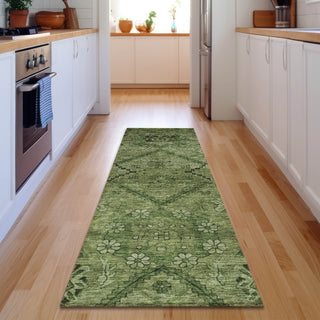 Piper Looms Mayfield Floral AMF842 Olive Machine Washable Area Rug Runner Lifestyle Image Feature