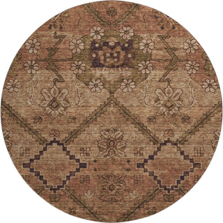 Piper Looms Mayfield Floral AMF842 Paprika Machine Washable Area Rug Round Main Image