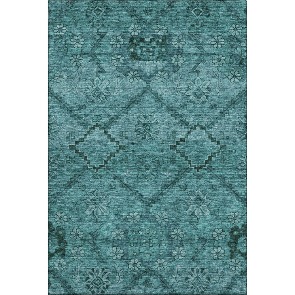 Piper Looms Mayfield Floral AMF842 Teal Machine Washable Area Rug main image