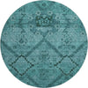 Piper Looms Mayfield Floral AMF842 Teal Machine Washable Area Rug Round Main Image