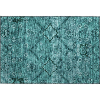 Piper Looms Mayfield Floral AMF842 Teal Machine Washable Area Rug Scatter Main Image