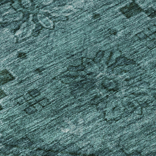 Piper Looms Mayfield Floral AMF842 Teal Machine Washable Area Rug Swatch Image