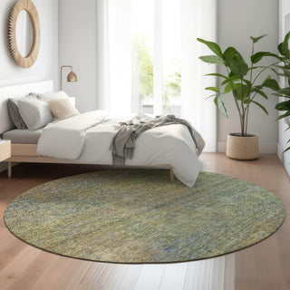 Piper Looms Mayfield Modern AMF843 Green Machine Washable Area Rug Round Lifestyle Image Feature
